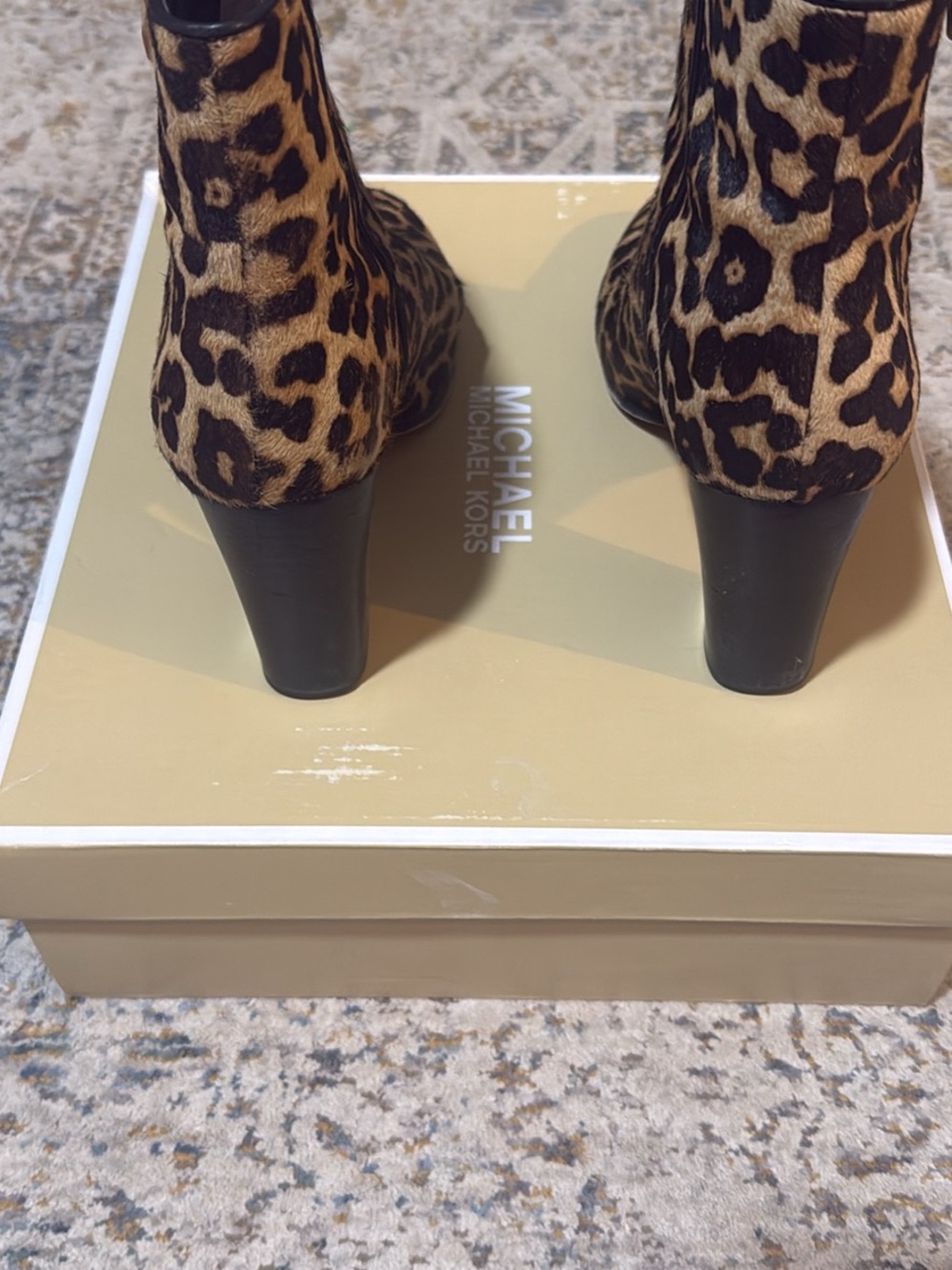 MICHAEL Michael Kors Leopard-Print Ankle Booties in Brown and Black - Picture 5 of 5